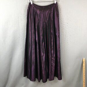Vintage Morgan And Co Linda Bernell Skirt Womens 10 Purple Tafetta Maxi Occasion